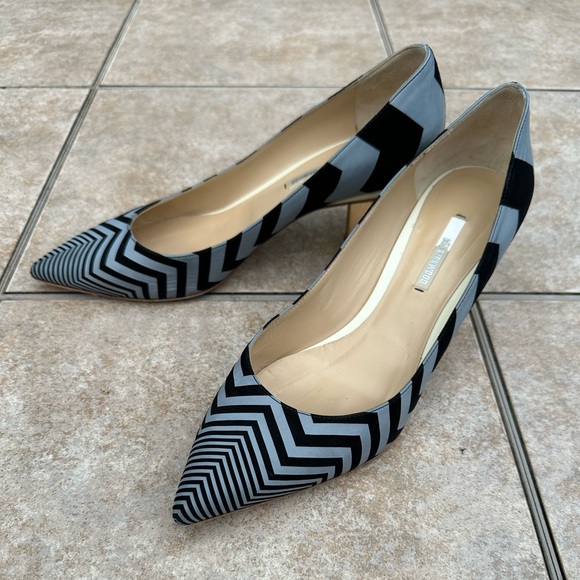 Nicholas Kirkwood Shoes - NICHOLAS KIRKWOOD  ZIGZAG PRINT LEATHER PUMPS